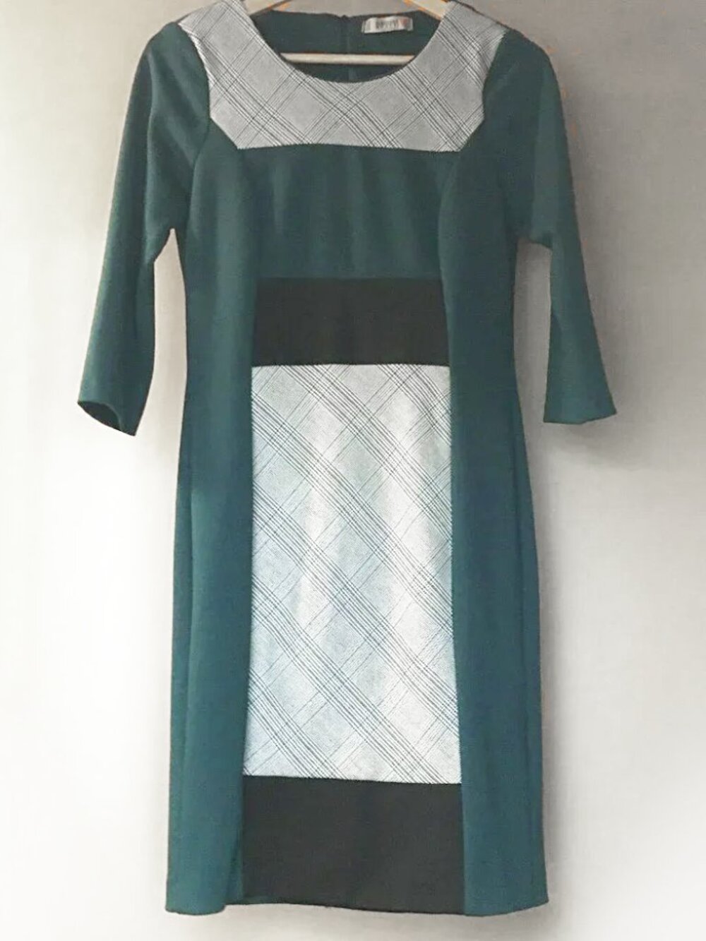 VTG Eleonora Amadei Italy Plaid Colourblock Dress, Size 42 — Alt Girl / Hipster